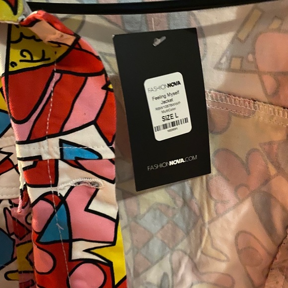 White jean print jacket - Picture 3 of 3